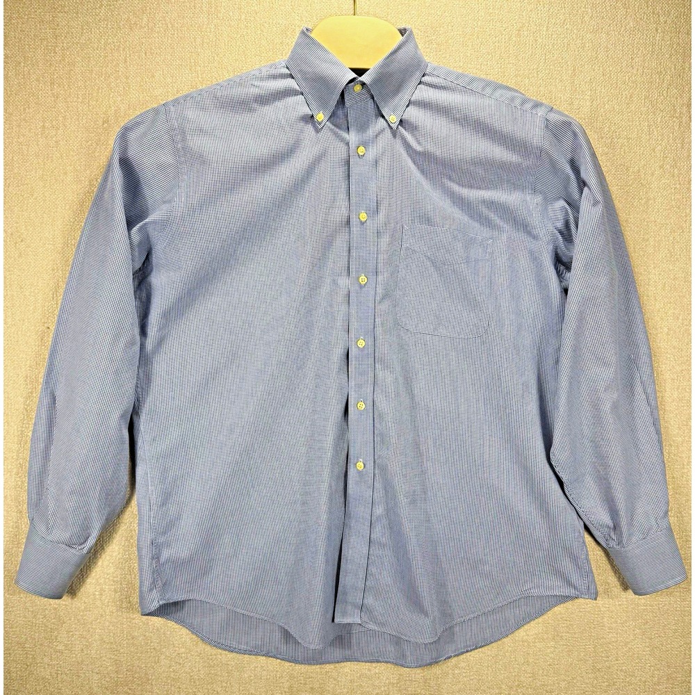 Tommy Hilfiger Shirt Men's Large Button Up/Button Down Collar Blue Long Sleeve